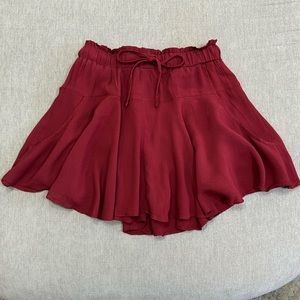Red/Maroon Flowy Mini Skirt